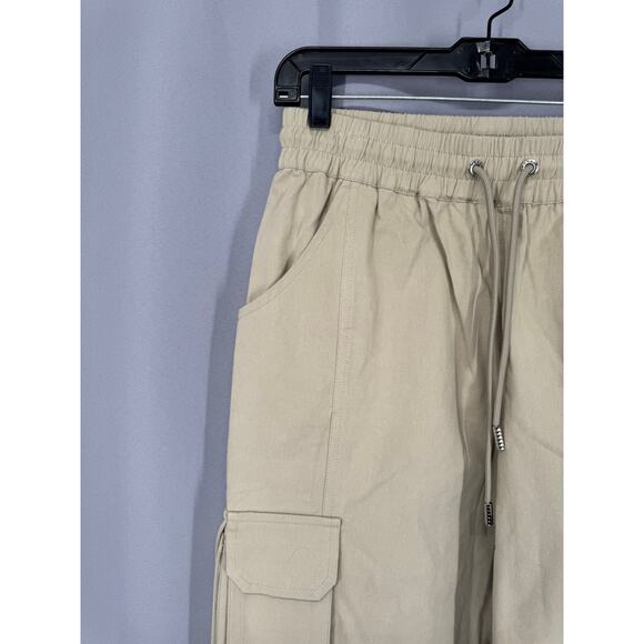 YoungLA Cargo Pants Mens Small Tan Utility Pocket Jogger Relaxed Fit Athletic - Picture 5 of 13